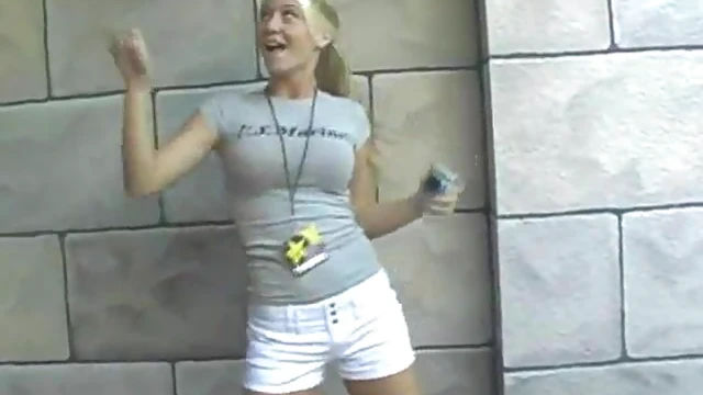 Sexy Blonde Flashes Her Stunning Natural Tits Shamelessly Outdoors