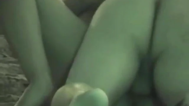 Passionate Young Couple Enjoys Steamy Nighttime Beach Fuck Festivities