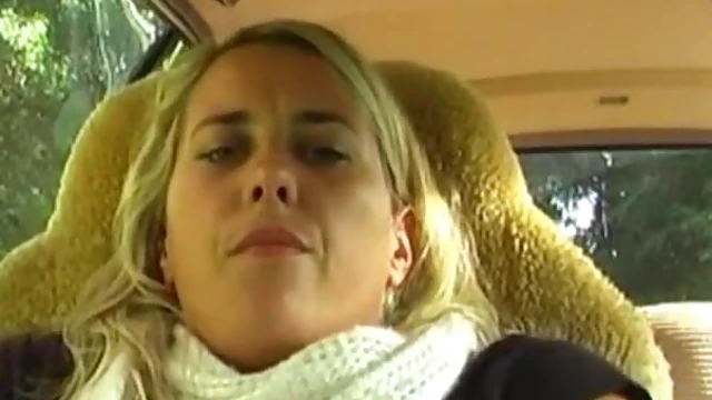 Seductive Blonde Masturbates Passionately Alone in Her Car Park Spot