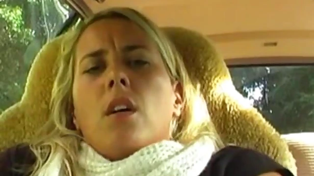 Seductive Blonde Masturbates Passionately Alone in Her Car Park Spot