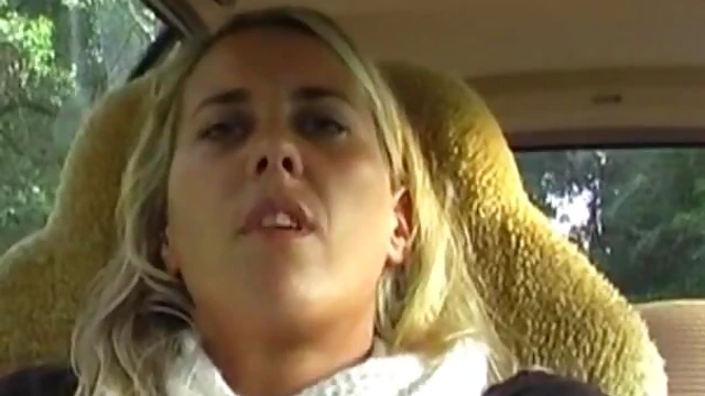 Seductive Blonde Masturbates Passionately Alone in Her Car Park Spot
