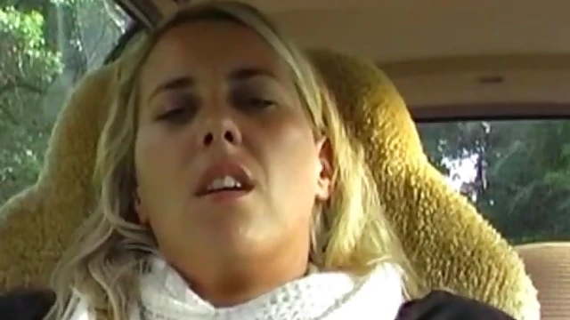 Seductive Blonde Masturbates Passionately Alone in Her Car Park Spot