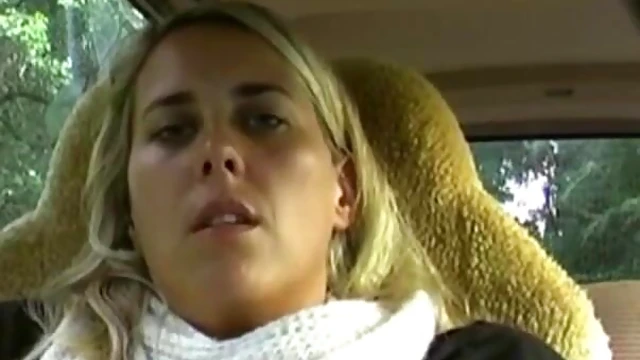Seductive Blonde Masturbates Passionately Alone in Her Car Park Spot
