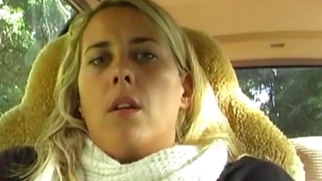 Seductive Blonde Masturbates Passionately Alone in Her Car Park Spot