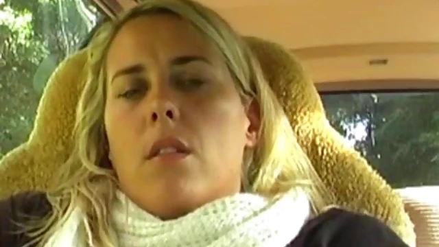 Seductive Blonde Masturbates Passionately Alone in Her Car Park Spot