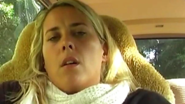 Seductive Blonde Masturbates Passionately Alone in Her Car Park Spot