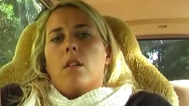 Seductive Blonde Masturbates Passionately Alone in Her Car Park Spot