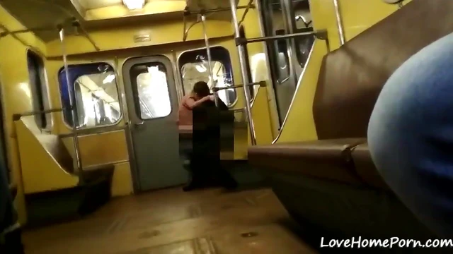 Excited Amateur Couple Gets Naughty on Public Train Ride