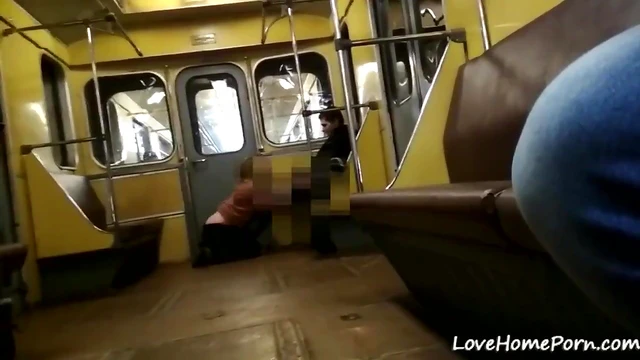 Excited Amateur Couple Gets Naughty on Public Train Ride