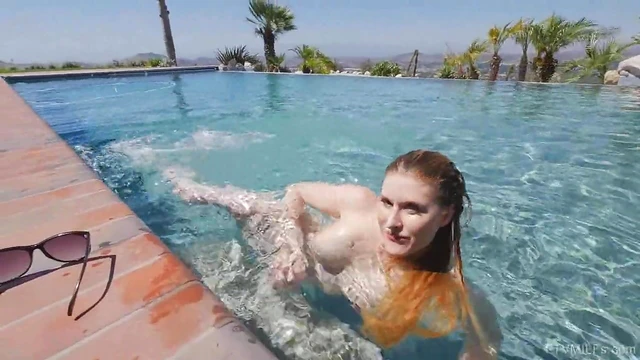MILF Anna's Outdoor Solo By The Pool Will Make Your Heart Race Tonight