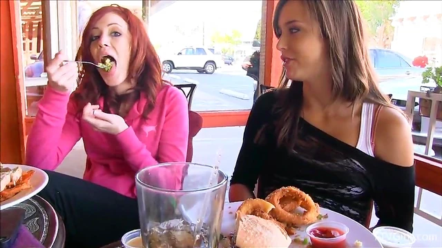 Elle & Malena's Passionate Lunchtime Lesbian Kiss Leads to More