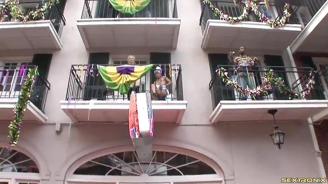 Curvy Cowgirl Shows Off Her Big Tits Post-Street Party Temptation