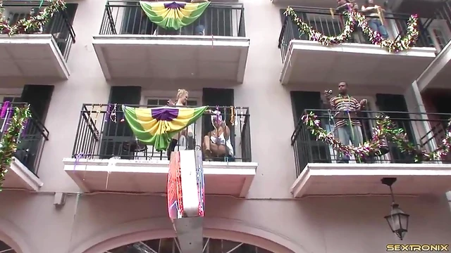 Curvy Cowgirl Shows Off Her Big Tits Post-Street Party Temptation