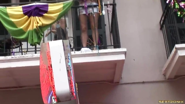 Curvy Cowgirl Shows Off Her Big Tits Post-Street Party Temptation