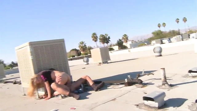 Sexy Waitress Takes Customer Out Back and Rides Him Hard