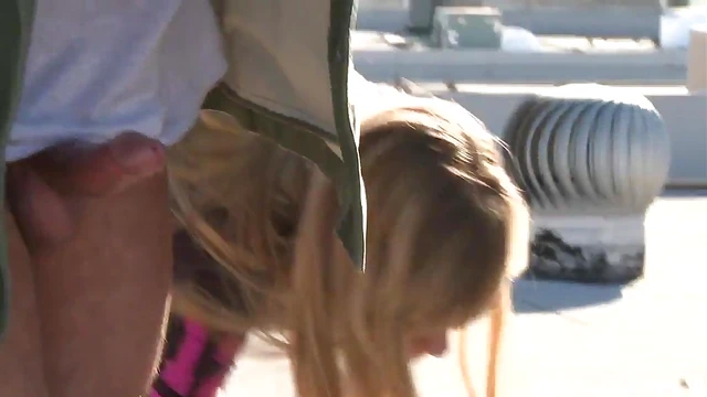 Sexy Waitress Takes Customer Out Back and Rides Him Hard