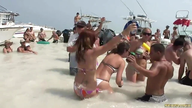 Sexy Girls Flashing & Dancing Hotly on Boat Deck Party Fun