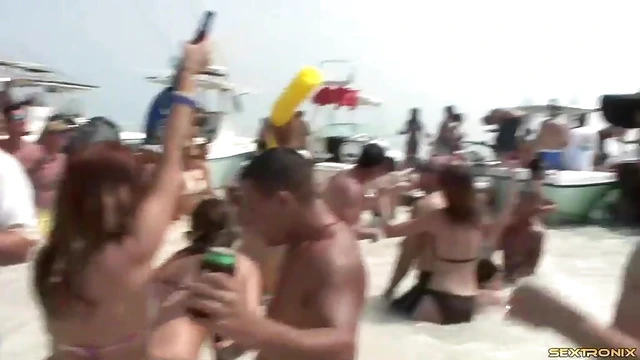 Sexy Girls Flashing & Dancing Hotly on Boat Deck Party Fun