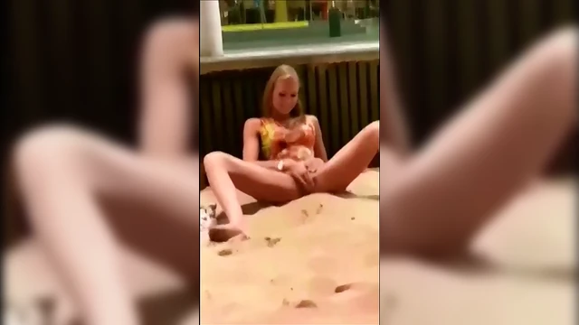 Bold Blonde Explodes with Pleasure During Public Beach Masturbation