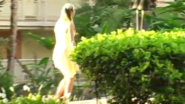 Sexy Alison Angel Teases With Shaved Pussy In Public View