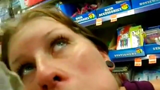 Sizzling Blowjob Action Unfolds Discreetly at Busy Supermarket Aisle