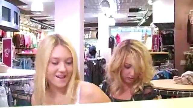 Blonde Bombshells Shop Till They Drop and Tease Strangers With Their Assets