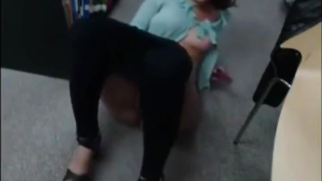 Sizzling Librarian Gets Wet While Seductively Teasing Herself Alone