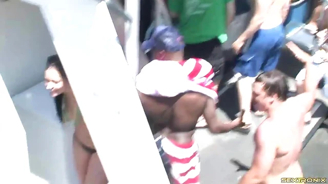 Sexy Bikinis Hit Lake Party with Wet Outdoor Orgies On Deck