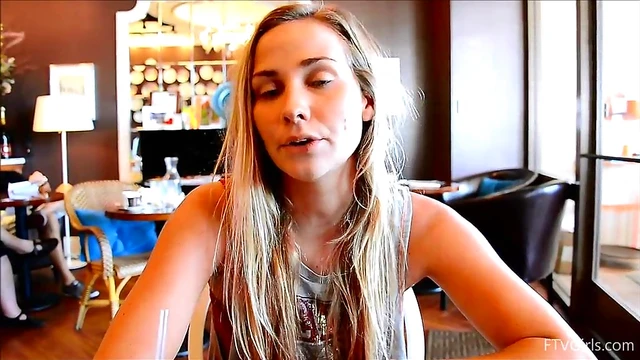 Blonde Slut Shows Her Perfect Natural Boobs While Teasing Camera Seductively