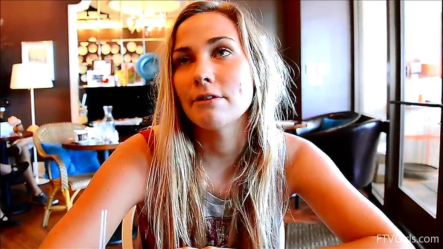 Blonde Slut Shows Her Perfect Natural Boobs While Teasing Camera Seductively