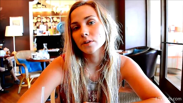 Blonde Slut Shows Her Perfect Natural Boobs While Teasing Camera Seductively