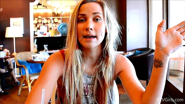 Blonde Slut Shows Her Perfect Natural Boobs While Teasing Camera Seductively