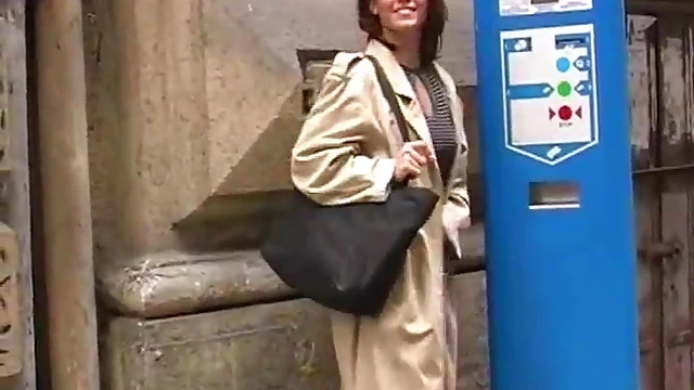 Sizzling Brunette Shows Off Her Stunning Tits While Pleasuring Herself Publicly