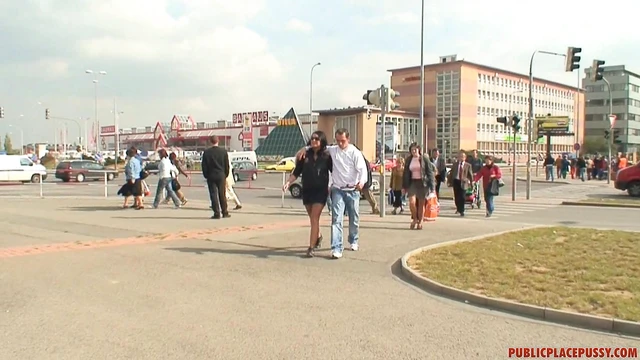 Seductive Brunette Lures Guy Into Steamy Outdoor Shagging Adventure