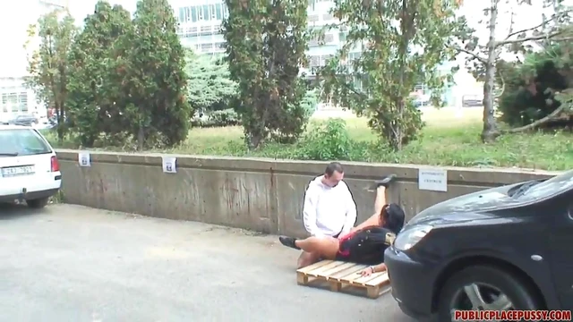 Seductive Brunette Lures Guy Into Steamy Outdoor Shagging Adventure