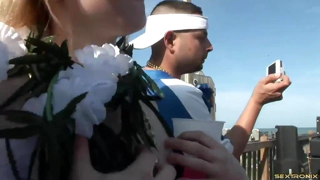 Seductive Bikini Babes Teasing Their Tits While Finger-Fucking Publicly