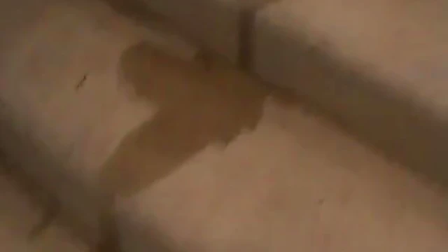 German Slut Pisses on Staircase Near Train Station Publicly