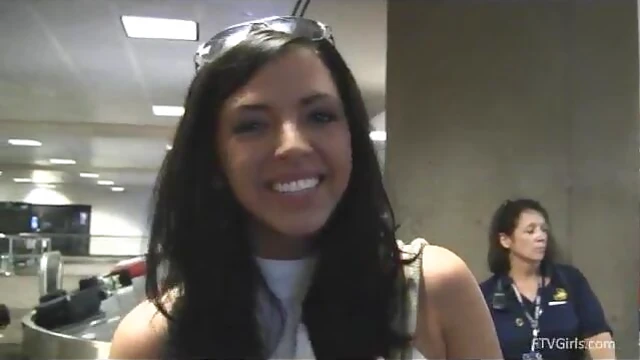 Sexy Brunette Madeline Flashes Her Natural Boobs in Public Places