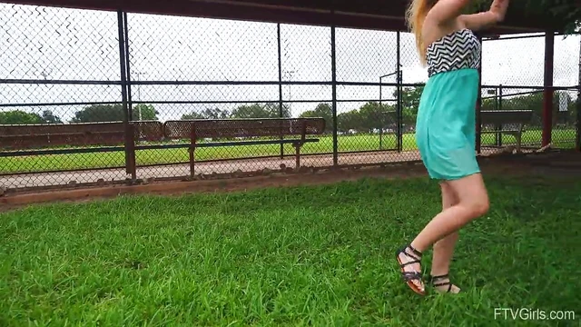 Dixie Teases Outdoors by Taking Off Panties Solo Sexually