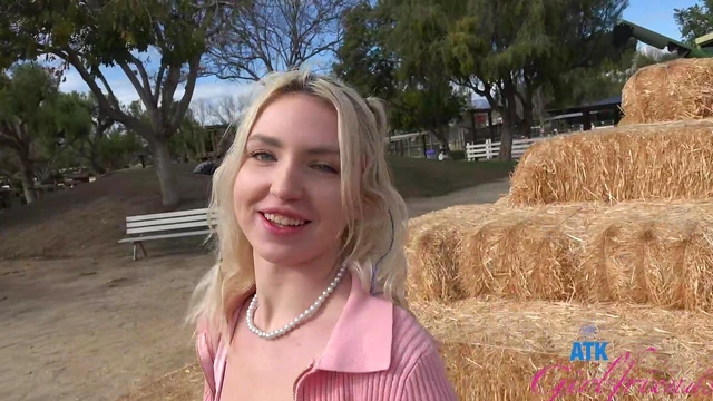 Blonde Chick Britt Blair Gets Tapped Outdoors Amidst Public Stares