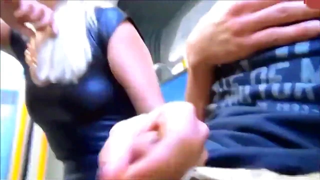 Hot German Chick Gives Blowjob to Stranger in Busy Subway Car