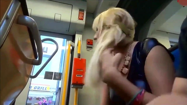 Hot German Chick Gives Blowjob to Stranger in Busy Subway Car