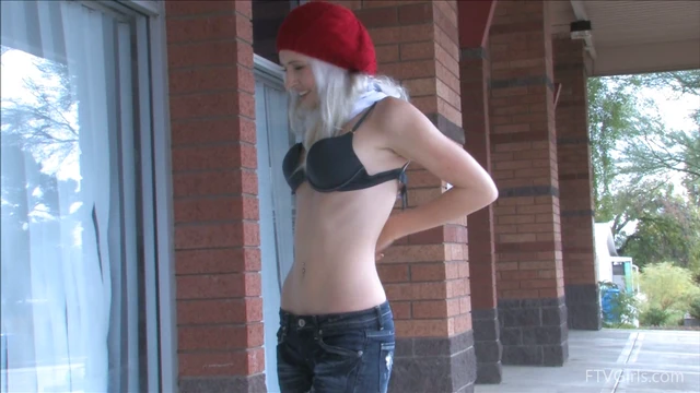 Layden Flashes Perky Tits Teasing Passersby On Busy Street