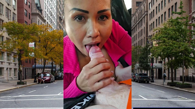 Hot Busty Asian MILF Gives Public Blowjob from a Personal Perspective