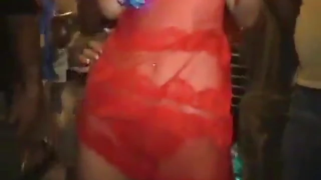 Excited Woman Flashes Hot Body at Fantasy Fest Crowd Gathering