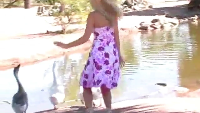 Alison Angel Teases in Dress By Lake Before Naughty Fun Begins