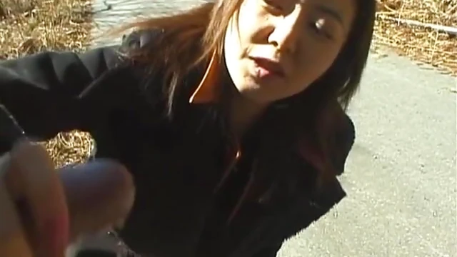 Excited Japanese Temptress Maria Yuki Kneels Down to Worship His Cock