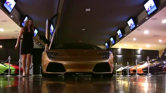 Sizzling Danielle Tempts in Lamborghini Saloon's Sultry Ambiance