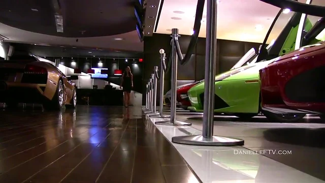 Sizzling Danielle Tempts in Lamborghini Saloon's Sultry Ambiance