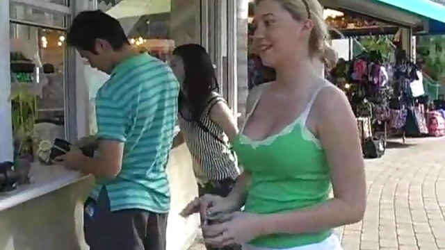 Bold Blonde Beauty Shows Off Sultry Booty at Busy Park